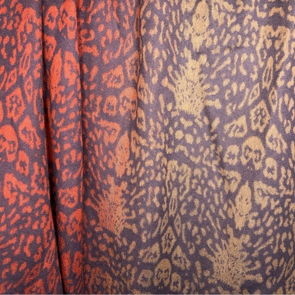 Charlie Paige Scarf Multicolored Leopard Print Red Orange Golden Beige Boho - Picture 5 of 11